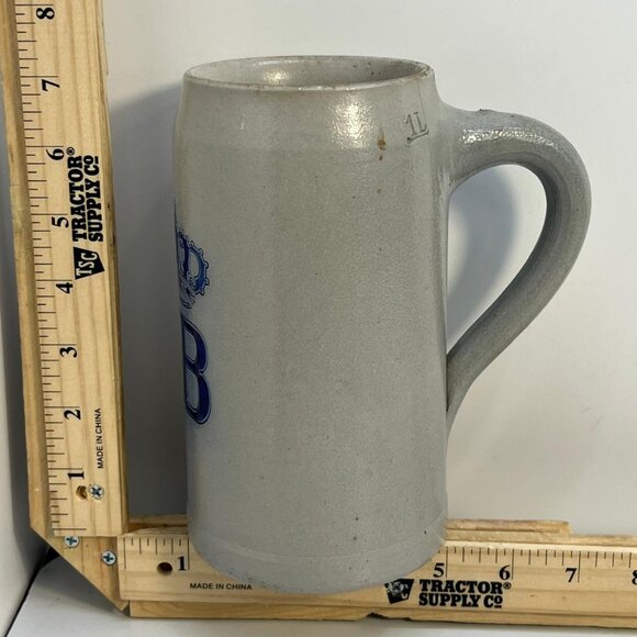 Other - HB Hofbrauhaus Munich 1L German Beer Stein Gray Blue Stoneware Mug Ceramic